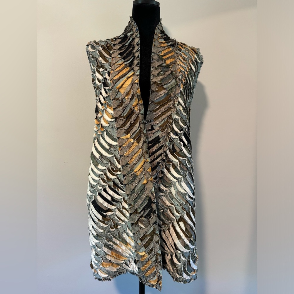 Tim Harding Textile Wearable Art 100% Raw Silk Vest Tunic